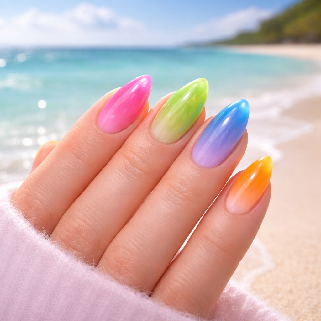 Neon French Tips: Classic Meets Electric